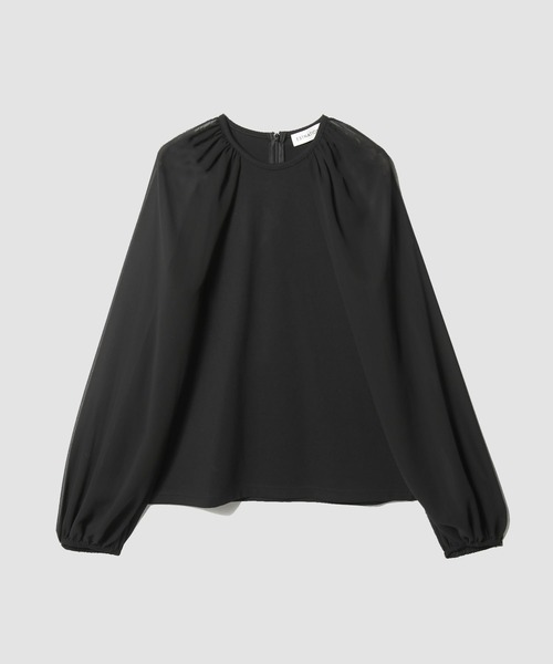 ESTNATION(エストネーション)の「ESTNATION / シフォンコンビカットソー(シャツ/ブラウス・レディース・ホワイト/ブラウン/ブラック・FREE)」の20枚目の写真