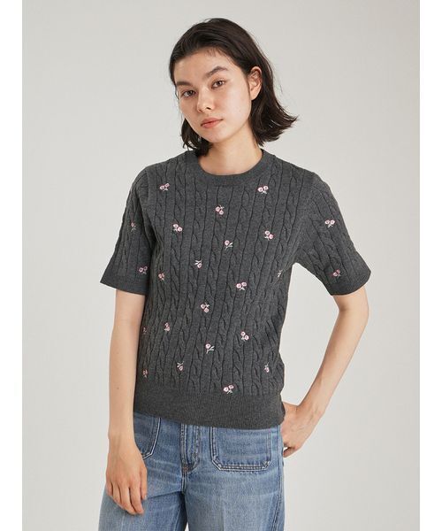 Mila Owen(ミラオーウェン)の「フラワー刺繍ニットプルオーバー(ニット/セーター・レディース・ピンク・F)」の18枚目の写真
