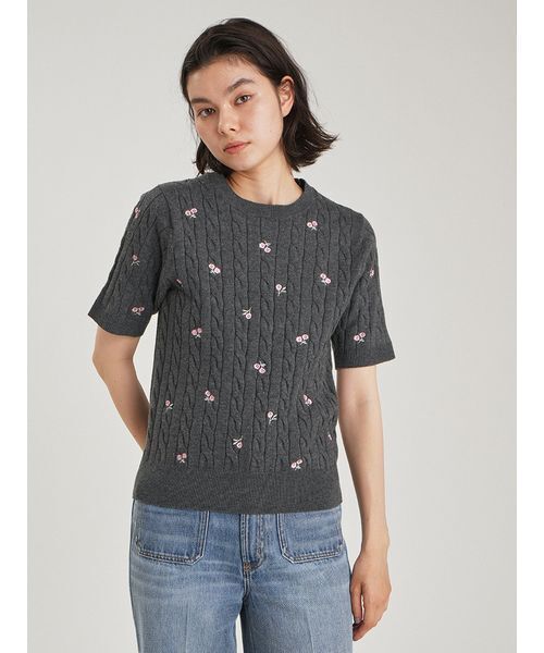 Mila Owen(ミラオーウェン)の「フラワー刺繍ニットプルオーバー(ニット/セーター・レディース・ピンク・F)」の19枚目の写真