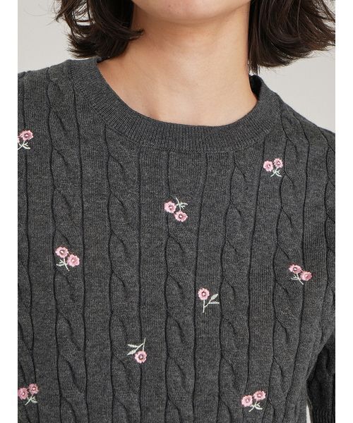 Mila Owen(ミラオーウェン)の「フラワー刺繍ニットプルオーバー(ニット/セーター・レディース・ピンク・F)」の22枚目の写真