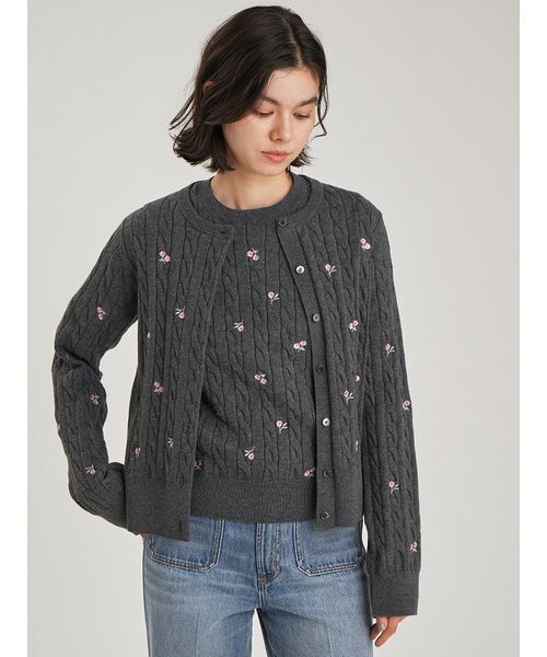 Mila Owen(ミラオーウェン)の「フラワー刺繍ニットプルオーバー(ニット/セーター・レディース・ピンク・F)」の13枚目の写真