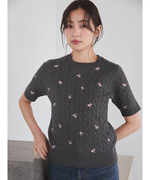 Mila Owen(ミラオーウェン)の「フラワー刺繍ニットプルオーバー(ニット/セーター・レディース・ピンク・F)」の16枚目の写真