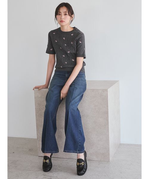 Mila Owen(ミラオーウェン)の「フラワー刺繍ニットプルオーバー(ニット/セーター・レディース・ピンク・F)」の7枚目の写真