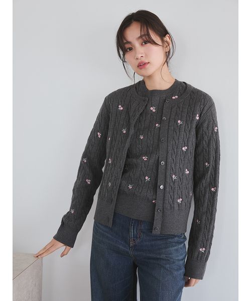 Mila Owen(ミラオーウェン)の「フラワー刺繍ニットプルオーバー(ニット/セーター・レディース・ピンク・F)」の10枚目の写真