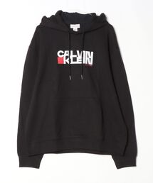 Calvin Klein Jeans（カルヴァンクラインジーンズ）の「Calvin Klein Jeans カルバンクラインジーンズ LS EU 350TERRY CK REDBOX GRAPHIC グラフィックロゴプリント プルパーカー（パーカー）」