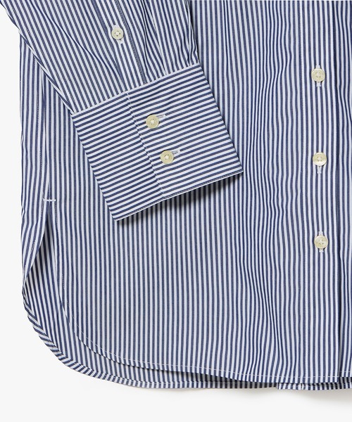 LACOSTE（ラコステ）の「背面プリーツ ロング丈オーバーサイズストライプシャツ（シャツ/ブラウス・レディース・ネイビー/ダークグリーン・34/40/38/36）」の8枚目の写真