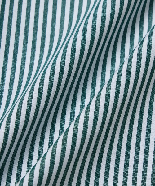 LACOSTE（ラコステ）の「背面プリーツ ロング丈オーバーサイズストライプシャツ（シャツ/ブラウス・レディース・ネイビー/ダークグリーン・34/40/38/36）」の9枚目の写真