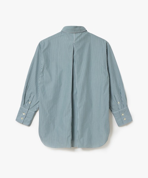 LACOSTE（ラコステ）の「背面プリーツ ロング丈オーバーサイズストライプシャツ（シャツ/ブラウス・レディース・ネイビー/ダークグリーン・34/40/38/36）」の15枚目の写真