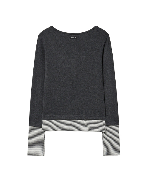 RENSE(レンセ)の「Layered Button Tee Charcoal(Tシャツ/カットソー・レディース・その他・OS)」の4枚目の写真