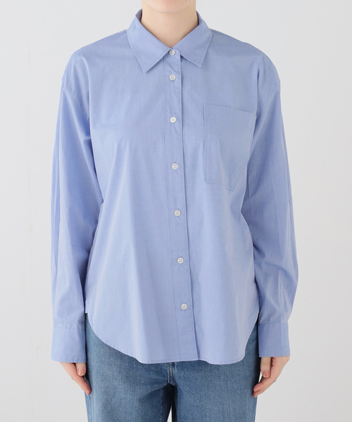 Spick & Span(スピックアンドスパン)の「《追加4》50コットンコンパクトシャツ(シャツ/ブラウス・レディース・サックスブルー/ホワイト・FREE)」の8枚目の写真