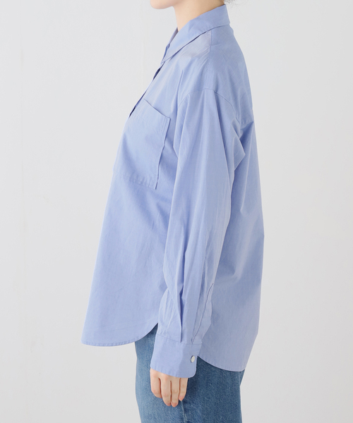 Spick & Span(スピックアンドスパン)の「《追加4》50コットンコンパクトシャツ(シャツ/ブラウス・レディース・サックスブルー/ホワイト・FREE)」の9枚目の写真