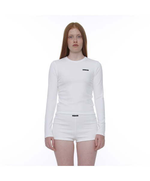 PARTIMENTO WOMEN(パルティメントウィメン)の「PWC ベビーロングTシャツ_10カラー(Tシャツ/カットソー・レディース・バーガンディー/ホワイト系その他/エメラルド/ブラック/ネイビー/サンドベージュ/グレー/ホワイト/コーラル/ブラック系その他・MEDIUM/LARGE/SMALL)」の2枚目の写真