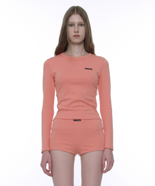 PARTIMENTO WOMEN(パルティメントウィメン)の「PWC ベビーロングTシャツ_10カラー(Tシャツ/カットソー・レディース・バーガンディー/ホワイト系その他/エメラルド/ブラック/ネイビー/サンドベージュ/グレー/ホワイト/コーラル/ブラック系その他・MEDIUM/LARGE/SMALL)」の12枚目の写真
