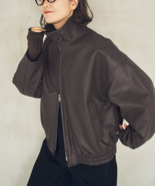 Spick & Span(スピックアンドスパン)の「《40周年 / 》S.SHIORI*S 中綿フェイクレザーブルゾン(その他アウター・レディース・ブラウン・36/38/T38)」の1枚目の写真