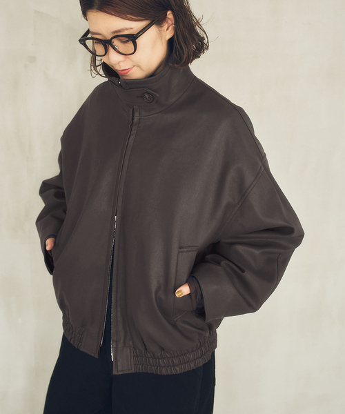 Spick & Span(スピックアンドスパン)の「《40周年 / 》S.SHIORI*S 中綿フェイクレザーブルゾン(その他アウター・レディース・ブラウン・36/38/T38)」の2枚目の写真