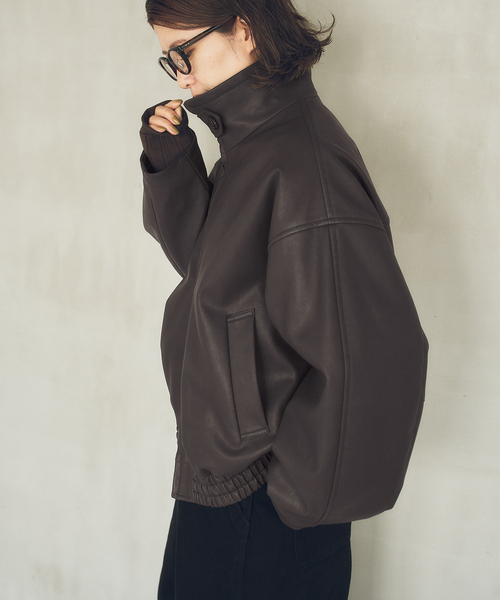 Spick & Span(スピックアンドスパン)の「《40周年 / 》S.SHIORI*S 中綿フェイクレザーブルゾン(その他アウター・レディース・ブラウン・36/38/T38)」の4枚目の写真