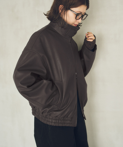 Spick & Span(スピックアンドスパン)の「《40周年 / 》S.SHIORI*S 中綿フェイクレザーブルゾン(その他アウター・レディース・ブラウン・36/38/T38)」の5枚目の写真