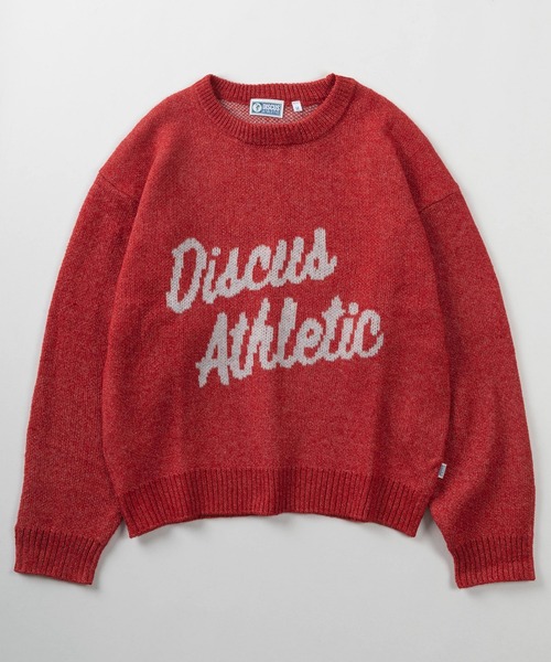 DISCUS(ディスカス)の「【71】【DISCUS/ディスカス】カレッジロゴ ジャガードニット/オーバーサイズ/ドロップショルダー/3柄アソート/ウォッシャブル/チクチクしない/古着風/レディース(ニット/セーター・レディース・グレー/レッド/ブラウン/ネイビー/ブラック/パープル/グリーン/アイボリー/サックスブルー・M/L)」の19枚目の写真