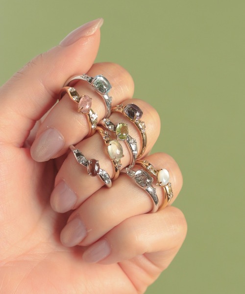 NOIR DE POUPEE(ノワールドプーペ)の「silver925 オーバルカボション天然石 リング(リング・レディース・ブラック/パープル/ライトブルー/ライトグリーン・#15/#11/#13)」の18枚目の写真