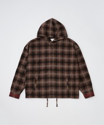 【ADAMPATECK/アダムパテック】brushed shade ombrecheck zip parka