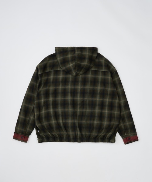ADAM PATEK（アダムパテック）の「【ADAMPATECK/アダムパテック】brushed shade ombrecheck zip parka（パーカー・メンズ・ブラウン/グリーン・2/1）」の8枚目の写真