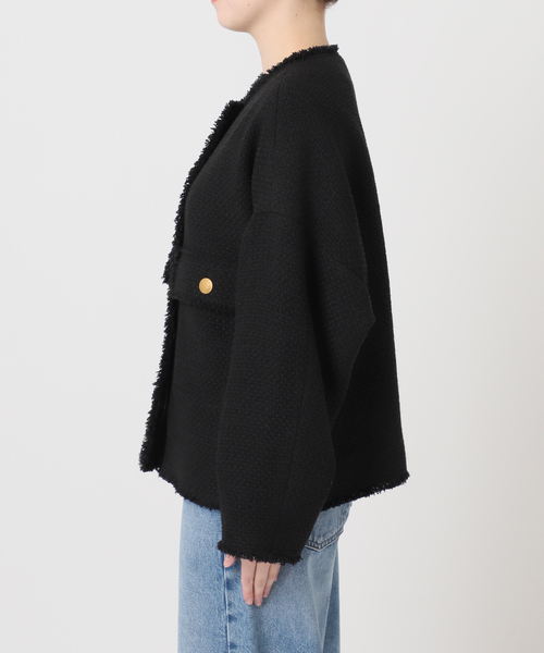 journal standard L'essage(ジャーナルスタンダードレサージュ)の「《追加》GIOLICA ツイード D/Sジャケット(ノーカラージャケット・レディース・ブラック・FREE)」の18枚目の写真