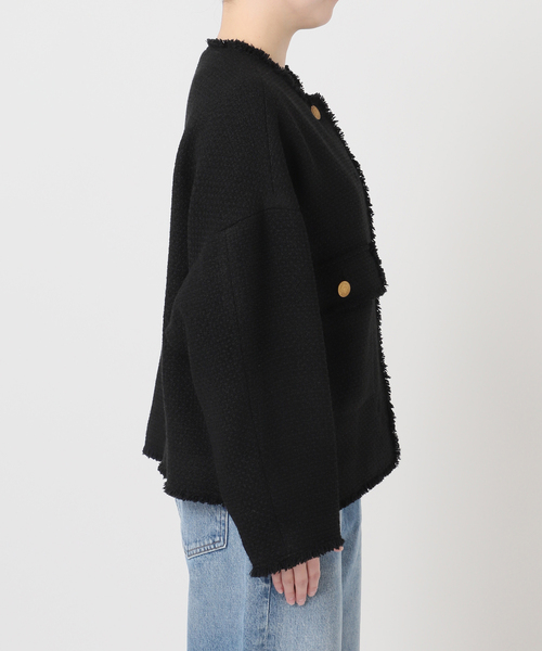 journal standard L'essage(ジャーナルスタンダードレサージュ)の「《追加》GIOLICA ツイード D/Sジャケット(ノーカラージャケット・レディース・ブラック・FREE)」の20枚目の写真