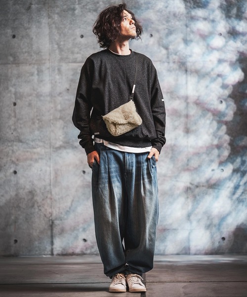 GLIMCLAP(グリムクラップ)の「mko13931-Shearling 2-Way Flap Bag ミニフラップバッグ(212-031-gla-cg)(ショルダーバッグ・メンズ・ベージュ/ブラック・FREE)」の8枚目の写真