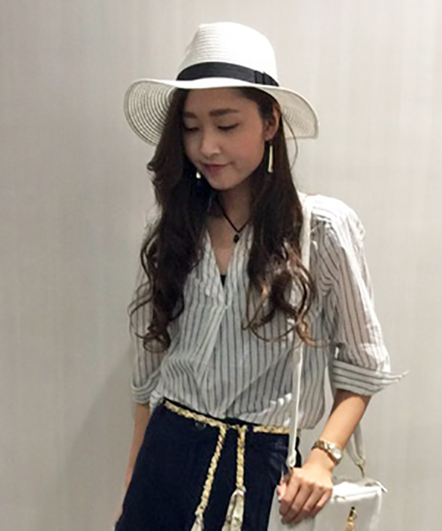 VENCEEXCHANGE（ヴァンスエクスチェンジ）の「スキッパーシャツ（シャツ/ブラウス・レディース・オフホワイト/ダークグリーン/ホワイト・MEDIUM）」の2枚目の写真