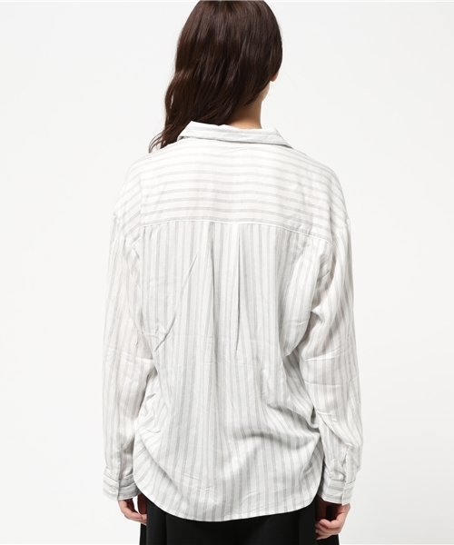 VENCEEXCHANGE（ヴァンスエクスチェンジ）の「スキッパーシャツ（シャツ/ブラウス・レディース・オフホワイト/ダークグリーン/ホワイト・MEDIUM）」の5枚目の写真