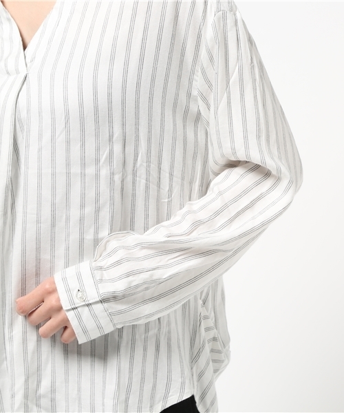 VENCEEXCHANGE（ヴァンスエクスチェンジ）の「スキッパーシャツ（シャツ/ブラウス・レディース・オフホワイト/ダークグリーン/ホワイト・MEDIUM）」の7枚目の写真