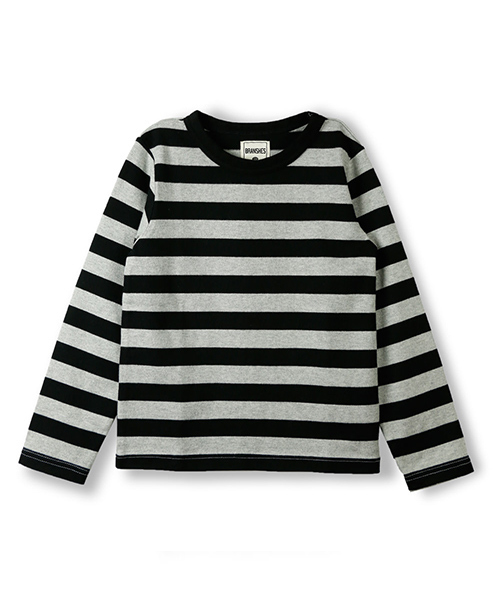 BRANSHES（ブランシェス）の「ボーダー長袖Tシャツ（Tシャツ/カットソー・キッズ・ネイビー/ブラック・140cm/150cm/90cm/80ｃｍ/100cm/110cm/130cm/95cm/120cm）」の9枚目の写真