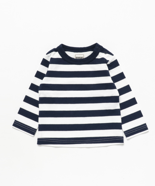 BRANSHES（ブランシェス）の「ボーダー長袖Tシャツ（Tシャツ/カットソー・キッズ・ネイビー/ブラック・140cm/150cm/90cm/80ｃｍ/100cm/110cm/130cm/95cm/120cm）」の2枚目の写真