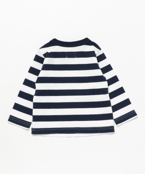 BRANSHES（ブランシェス）の「ボーダー長袖Tシャツ（Tシャツ/カットソー・キッズ・ネイビー/ブラック・140cm/150cm/90cm/80ｃｍ/100cm/110cm/130cm/95cm/120cm）」の3枚目の写真