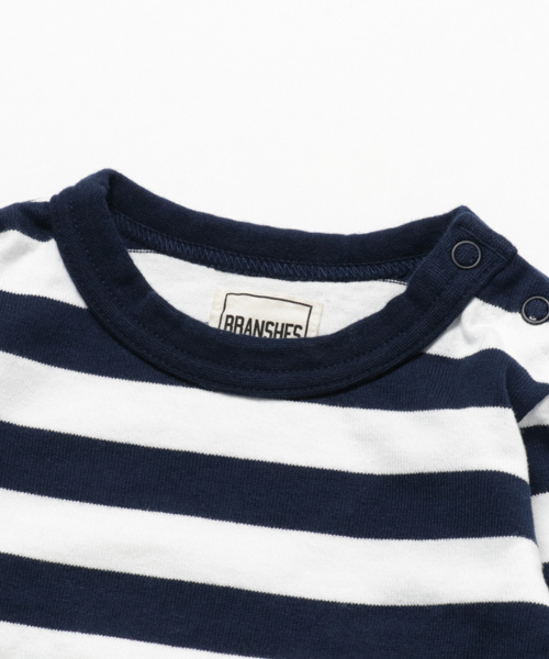 BRANSHES（ブランシェス）の「ボーダー長袖Tシャツ（Tシャツ/カットソー・キッズ・ネイビー/ブラック・140cm/150cm/90cm/80ｃｍ/100cm/110cm/130cm/95cm/120cm）」の4枚目の写真
