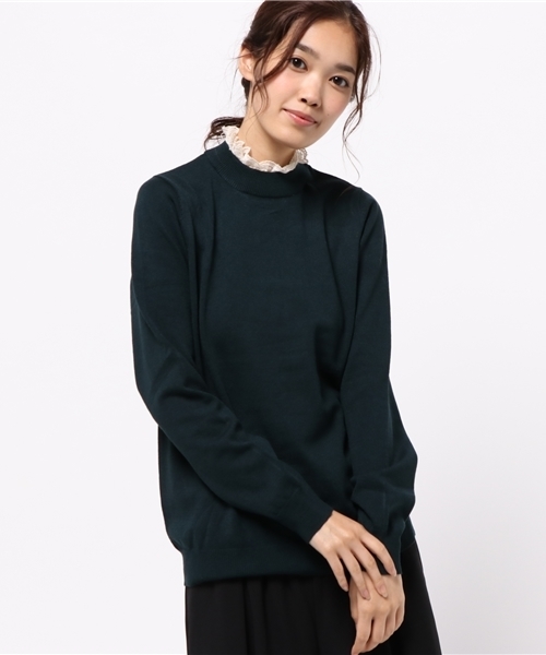 earth music&ecology(アースミュージックアンドエコロジー)の「【宮崎あおい着用アイテム】【2016Autumn】スタンドフリルニットプルオーバー(ニット/セーター・レディース・アイボリー/ライトグレー/レッド/キャメル/グリーン/ネイビー・L/S/M)」の16枚目の写真