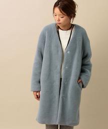 Another Edition | フェイクボアVネックコート/ AEMBC FAKE  ボアV/N CT(その他アウター)