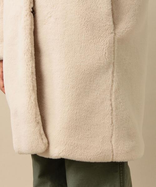 Another Edition（アナザーエディション）の「フェイクボアVネックコート/ AEMBC FAKE  ボアV/N CT（その他アウター・レディース・ベージュ/ナチュラル/ライトブルー・MEDIUM/SMALL）」の13枚目の写真