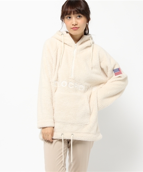 RODEO CROWNS WIDE BOWL（ロデオクラウンズワイドボウル）の「ロゴ刺繍 ボアパーカー（パーカー・レディース・カモフラージュ/ブラック/アイボリー/ダークネイビー・FREE）」の15枚目の写真