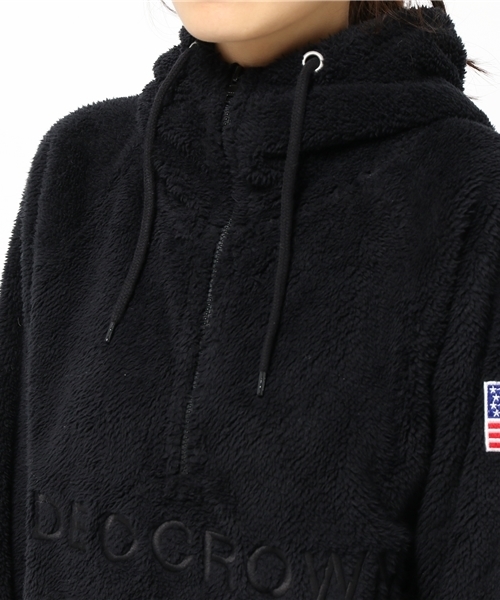 RODEO CROWNS WIDE BOWL（ロデオクラウンズワイドボウル）の「ロゴ刺繍 ボアパーカー（パーカー・レディース・カモフラージュ/ブラック/アイボリー/ダークネイビー・FREE）」の8枚目の写真