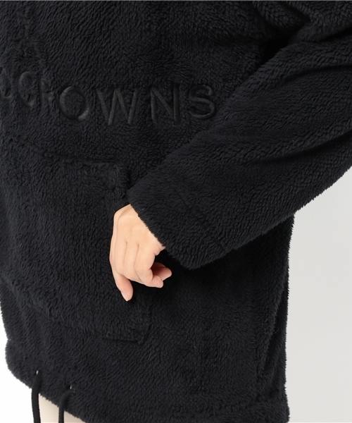 RODEO CROWNS WIDE BOWL（ロデオクラウンズワイドボウル）の「ロゴ刺繍 ボアパーカー（パーカー・レディース・カモフラージュ/ブラック/アイボリー/ダークネイビー・FREE）」の9枚目の写真