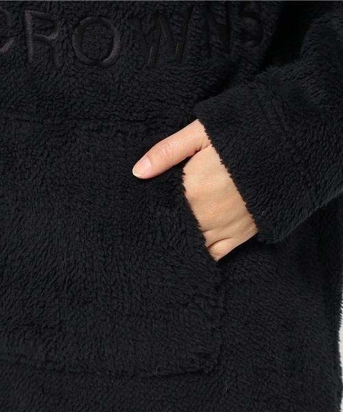 RODEO CROWNS WIDE BOWL（ロデオクラウンズワイドボウル）の「ロゴ刺繍 ボアパーカー（パーカー・レディース・カモフラージュ/ブラック/アイボリー/ダークネイビー・FREE）」の10枚目の写真