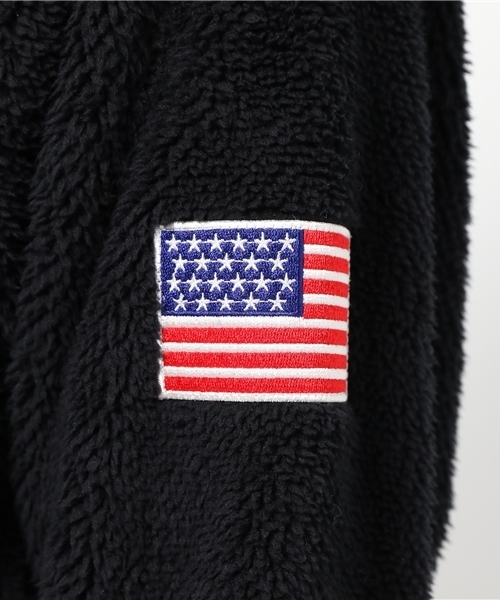 RODEO CROWNS WIDE BOWL（ロデオクラウンズワイドボウル）の「ロゴ刺繍 ボアパーカー（パーカー・レディース・カモフラージュ/ブラック/アイボリー/ダークネイビー・FREE）」の12枚目の写真