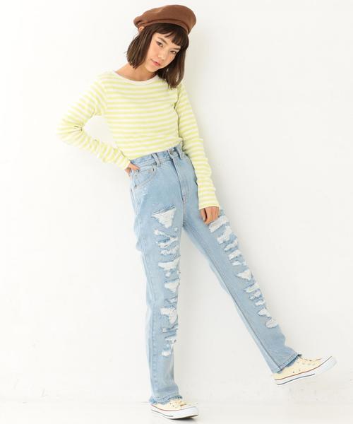 Another Edition（アナザーエディション）の「ハリヌキフライスロングスリーブ ◆（Tシャツ/カットソー・レディース・ブラック/ライム/オフホワイト/ライトピンク・FREE）」の16枚目の写真