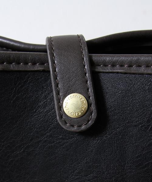 coen（コーエン）の「レザーライクバケットトートバッグ（トートバッグ・レディース・ブラック/ベージュ・FREE）」の3枚目の写真