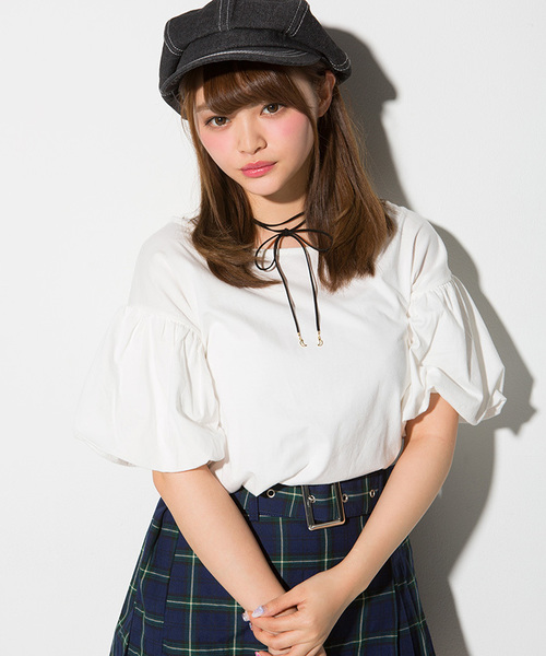 WEGO(ウィゴー)の「WEGO/バルーンスリーブカットソー(Tシャツ/カットソー・レディース・ホワイト/レッド/イエロー・FREE)」の11枚目の写真