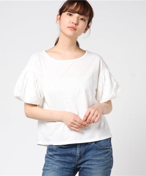 WEGO(ウィゴー)の「WEGO/バルーンスリーブカットソー(Tシャツ/カットソー・レディース・ホワイト/レッド/イエロー・FREE)」の2枚目の写真