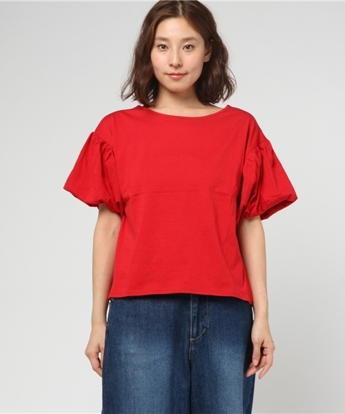 WEGO(ウィゴー)の「WEGO/バルーンスリーブカットソー(Tシャツ/カットソー・レディース・ホワイト/レッド/イエロー・FREE)」の4枚目の写真
