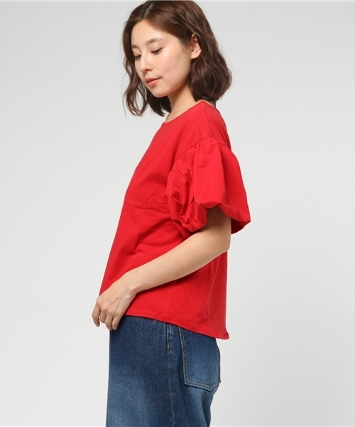 WEGO(ウィゴー)の「WEGO/バルーンスリーブカットソー(Tシャツ/カットソー・レディース・ホワイト/レッド/イエロー・FREE)」の5枚目の写真