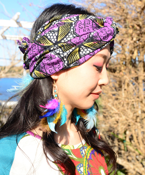 チャイハネ（チャイハネ）の「【チャイハネ】フェザーヒッピーピアス（ピアス（両耳用）・レディース・ナチュラル/カラフル・FREE）」の7枚目の写真